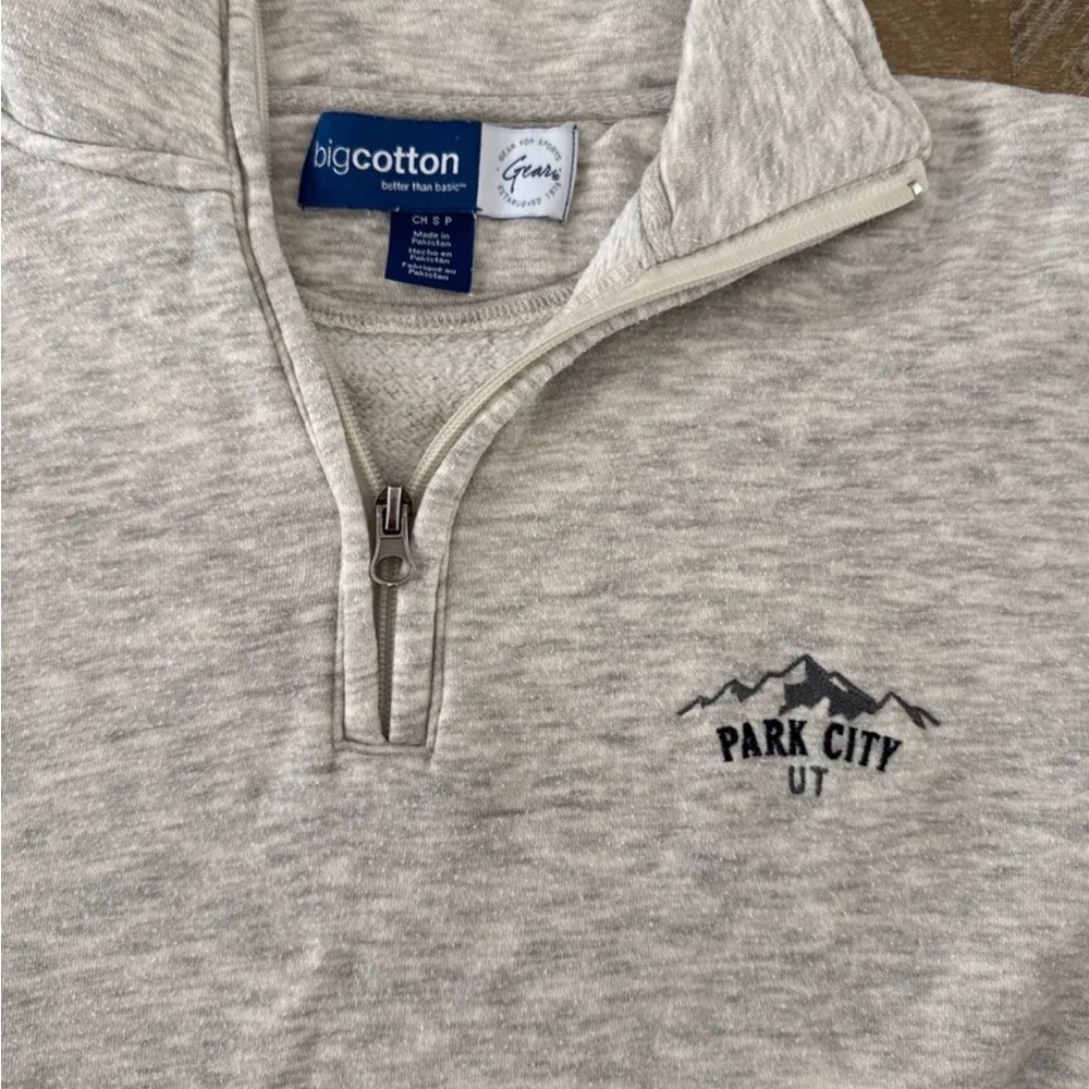 Big Cotton Light Gray Men's Zip-Up Sweater